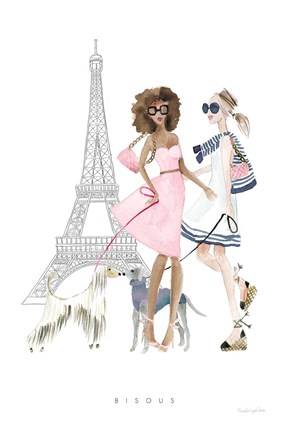 Framed Paris Girlfriends I Pastel Print