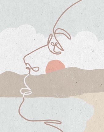 Framed Mykonos I Neutral Print