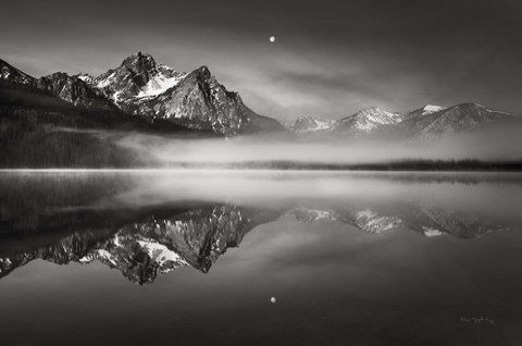 Framed Moonset on McGown Peak Print