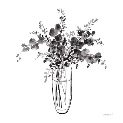 Framed Garden Cuttings I Black Print