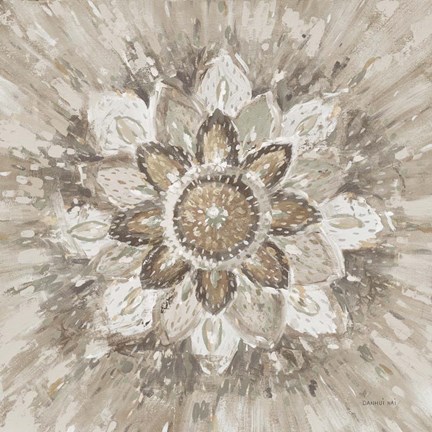 Framed Spice Mandala Neutral Print