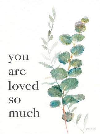 Framed Greenery III Loved Print