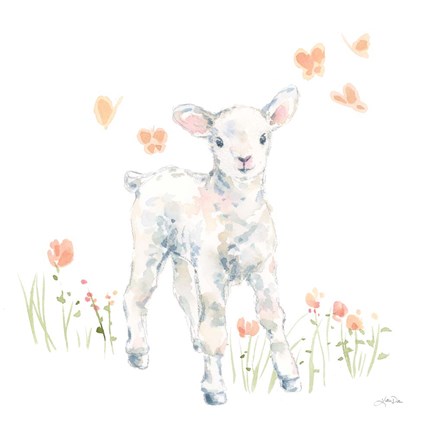 Framed Spring Lambs I Print