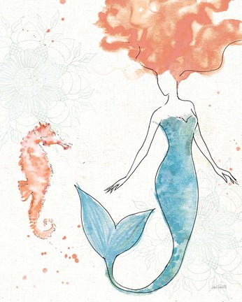 Framed Sea Sirens II No Words Print