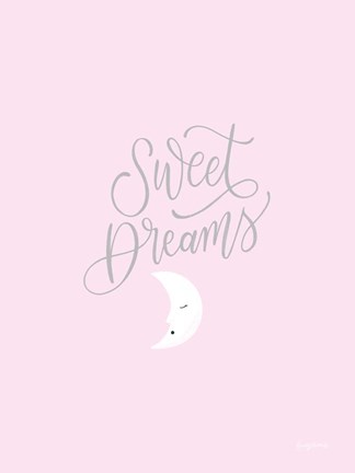 Framed Sweet Dreams Pink v2 Print