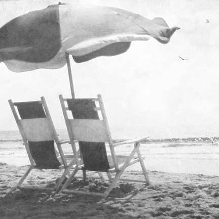 Framed Sea For Two BW Crop Print