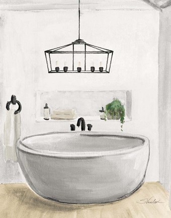 Framed Attic Bathroom II Blonde Print