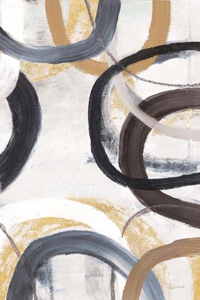 Framed Dwell I Gold Neutral Crop Print