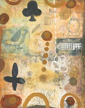 Framed Bird in Hand Abstract Print