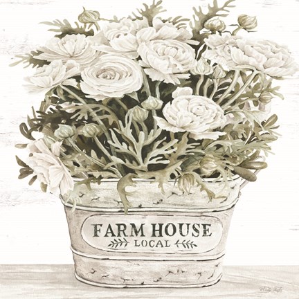Framed Farm House Flowers Print