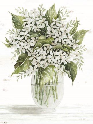 Framed Simple Floral on White Print