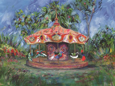 Framed Birdie Go Round Print