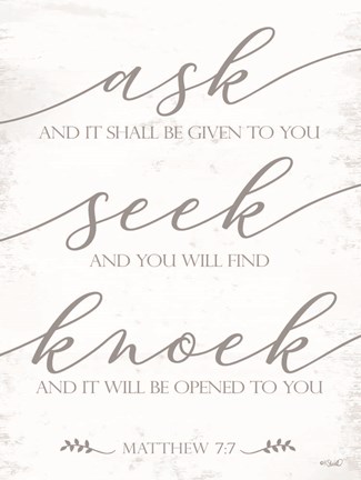 Framed Ask, Seek, Knock Print