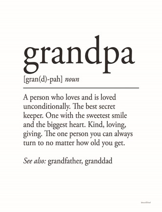 Framed Grandpa Definition 1 Print