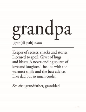 Framed Grandpa Definition 2 Print