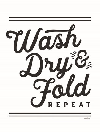 Framed Wash, Dry &amp; Fold Repeat Print