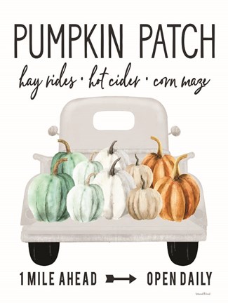Framed Pumpkin Patch Ahead Print