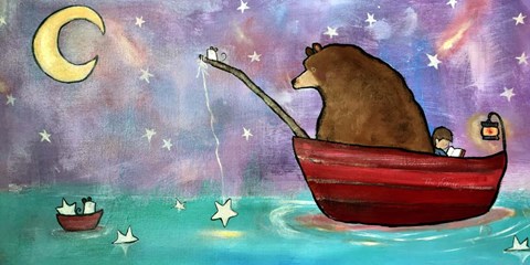 Framed Bear Boat Print