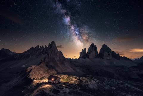 Framed Rising over Tre Cime Print