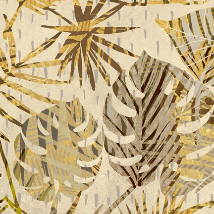 Framed Palm Festoon Gold II Print