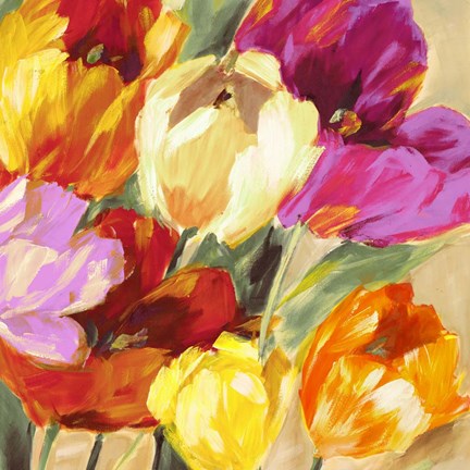 Framed Colorful Tulips II Print