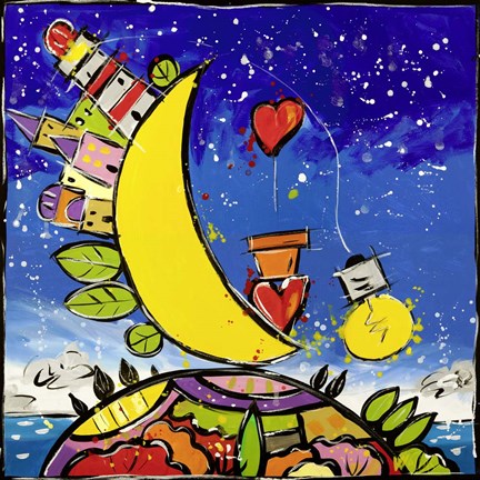 Framed Guarda che Luna Guarda che Amare Print