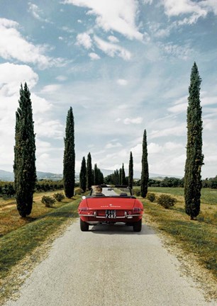 Framed Sportscar in Tuscany Print