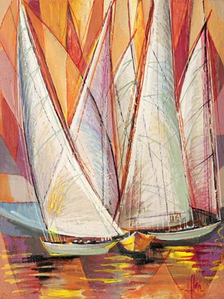 Framed Vele all'alba Print