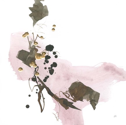 Framed Gold Dots IV Pink Print