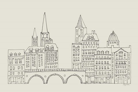 Framed French Script II Neutral Print