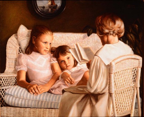 Framed Mother Reading Print