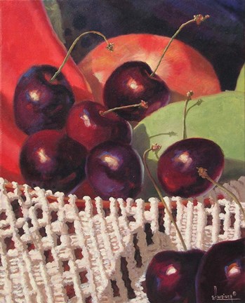 Framed Cherry Basket Print