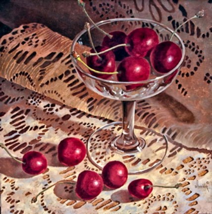 Framed Cherry Champagne Print