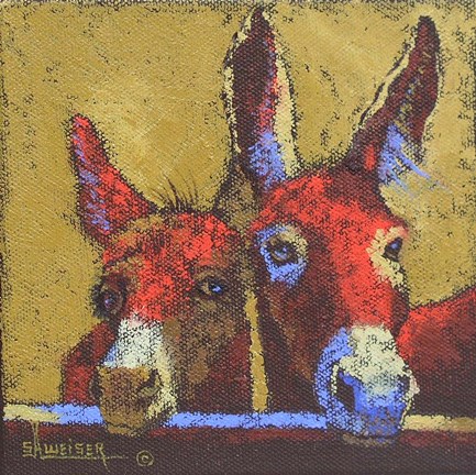Framed Donkeys Print