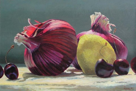 Framed Red Onion Print