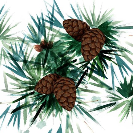 Framed Christmas Hinterland II-Pine Cones Print