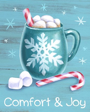 Framed Peppermint Cocoa III-Comfort &amp; Joy Print