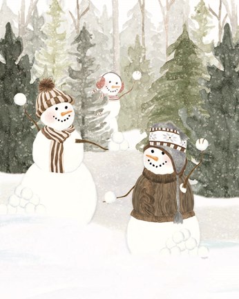 Framed Christmas in the Woods Portrait III Print