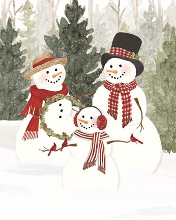 Framed Christmas in the Woods Portrait IV Print