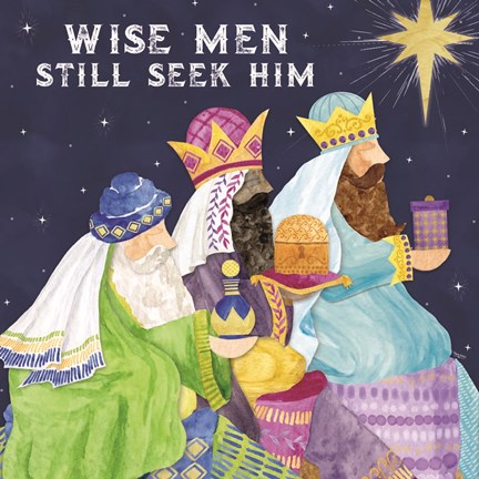 Framed Come Let Us Adore Him I-Wise Men Print