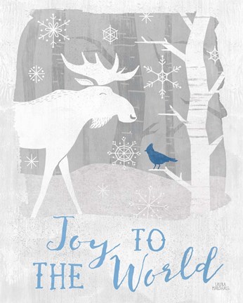 Framed Woodland Wishes III Blue Print