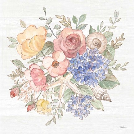 Framed Coastal Cottage VII Print