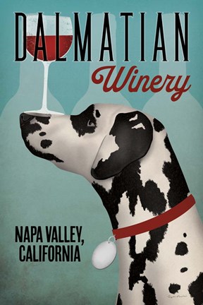 Framed Dalmation Winery Print