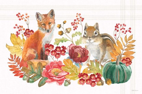 Framed Wooded Harvest I Print