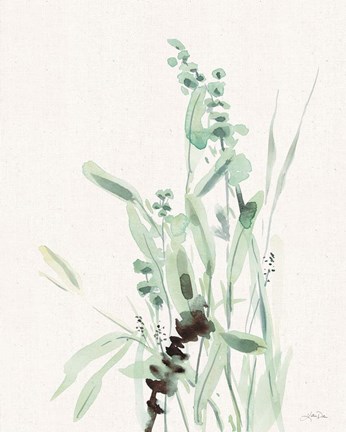 Framed Grasses III on Linen Print