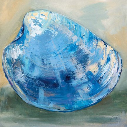 Framed Beach Comber Dark Blue Print