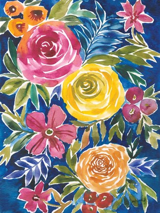 Framed Flower Patch I Print