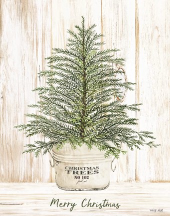 Framed Merry Christmas Tree Print