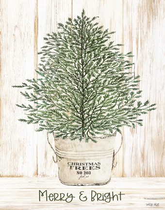 Framed Merry &amp; Bright Tree Print