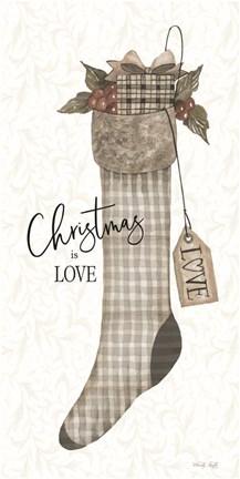 Framed Christmas is Love Stocking Print